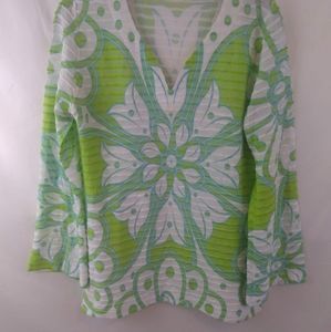Before & After Lime Green Floral Tunic